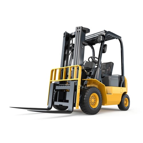 Forklift,Truck,On,White,Isolated,Background.,3d